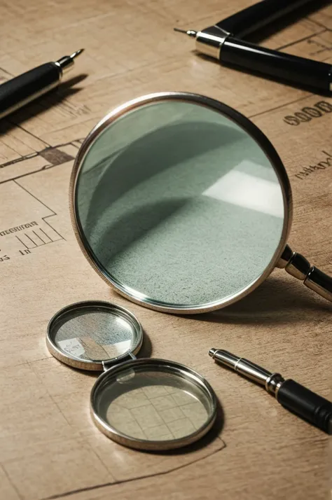 A magnifying glass over several assets such as bonds , stocks ,  mutual funds to track unclaimed investment 