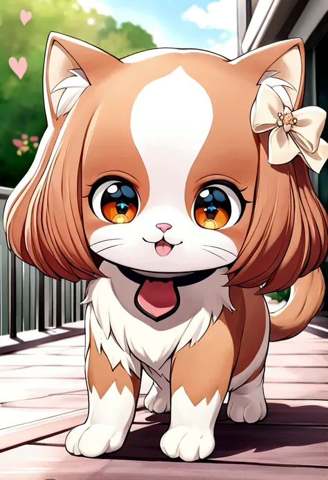 pokemon dog king charles spaniel little story３please draw it cutely in the style of a d-anime。
１the second image shows a cute, b...