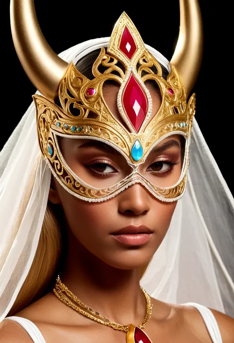 the masked man puts a veil covering the extraordinary princess she-ra's entire face