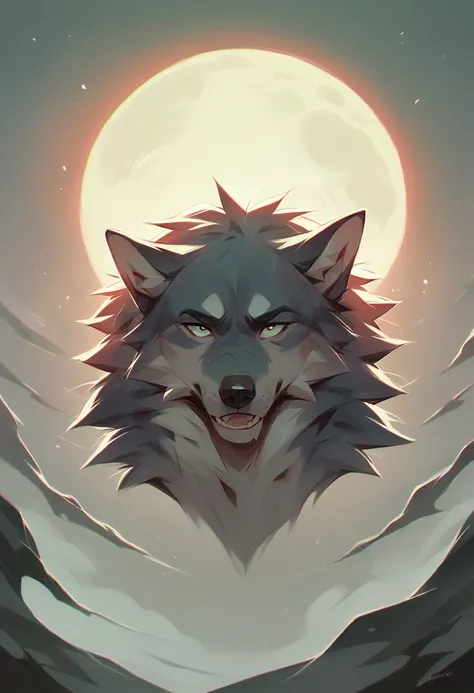 wolf in full moon light