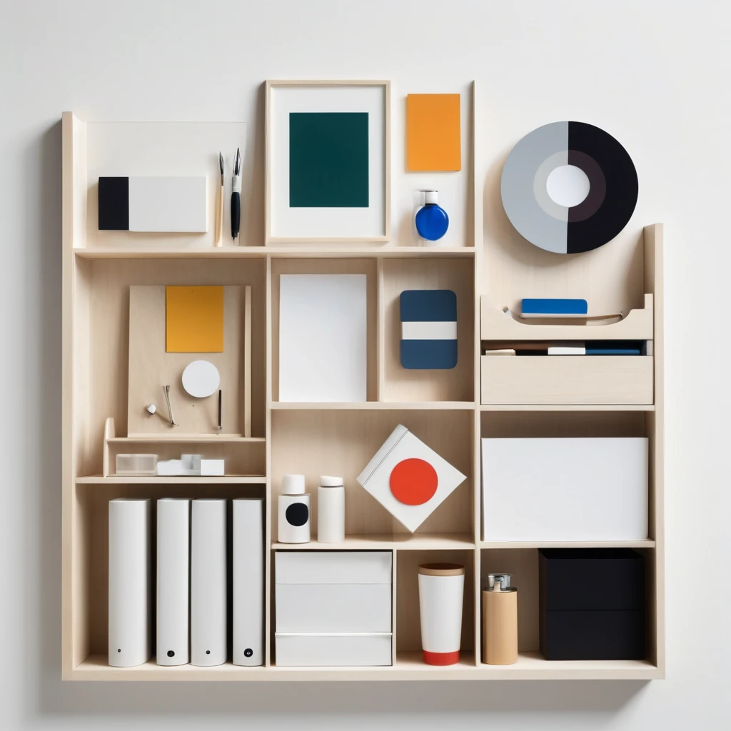 minimalist art representing an organizer, or collector of things