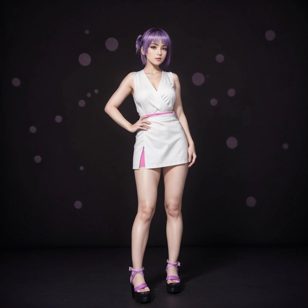 Ayane, (best qualityer,ultra detali,realisitic:1.37), Ayane, beautifull detailed face,perfect symmetry,perfectly shaped body,perfect make-up,bright coloured,studio lighting