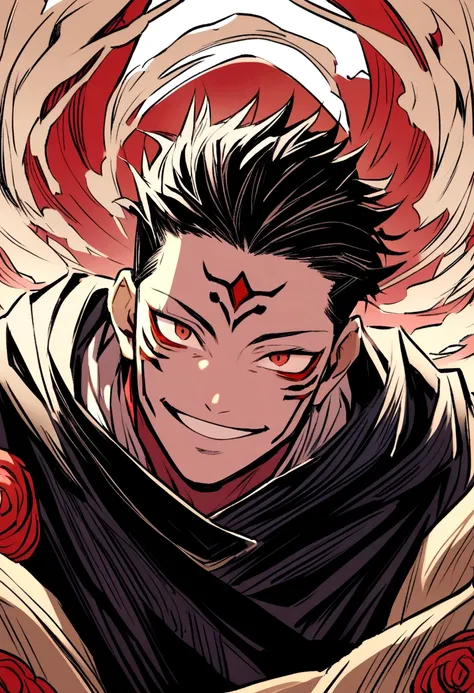 Ryomen Sukuna of jujutsu kaisen smiling 