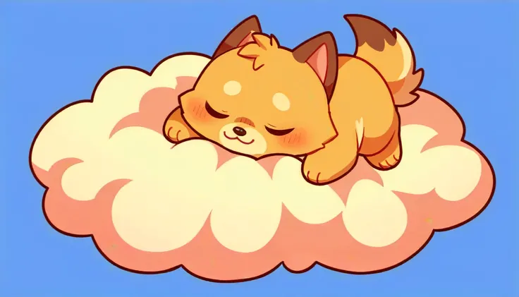 Sleeping on a cloud、Fluffy puppy、Fantasy art、Pixar Style、Chibi Style、cute、Anime Style、Chihuahua、Digital Art、Default