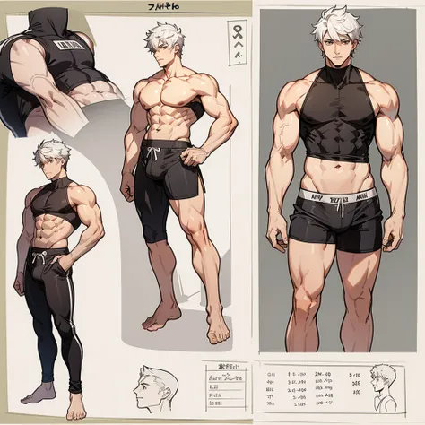 Masterpeice, best quality, correct annatomy, refrence sheet, male, underwear, athletic, multiple poses, front and back, muscular, adult, full body,