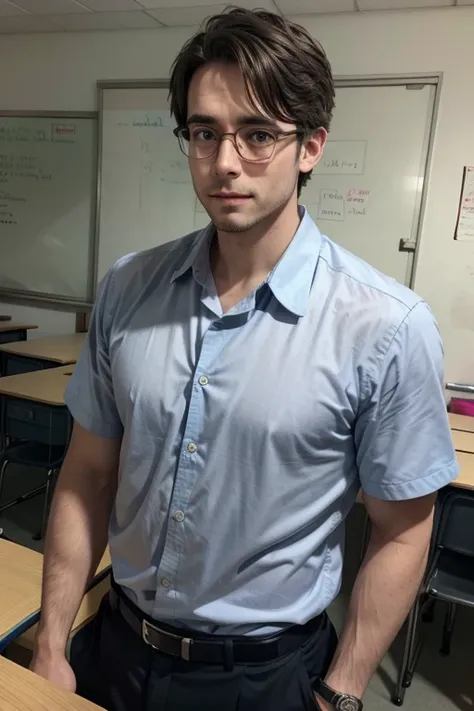 Photo of a male teacher with glasses 