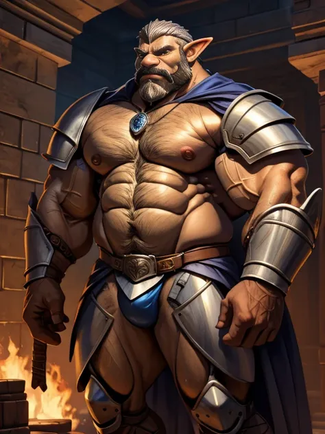 burly virile hairy elf, in a suit of armor, a himbo muscle daddy, middle-aged dilf, hirsute, overmuscular and musclebound, bulging veiny muscles, a warriors build, a bodybuilders physique, long bushy and a thick mustache, a square jaw, handsome and dreamy,...