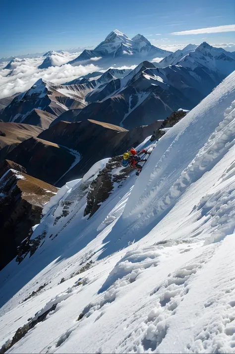 Climber on top of Everest 