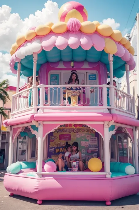 A post for Instagram history, containing bounce house 80$  2,50 m Ball pool 80 $
Bouncy kit plus ball house 150$
Cotton candy 90 $
Popcorn 70$
Cotton candy plus popcorn kit 150$
Churros 1,50 units Crepe r$ 3 units Free shipping throughout Campina Grande