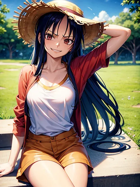 Luffy from One Piece with a friend with long hair