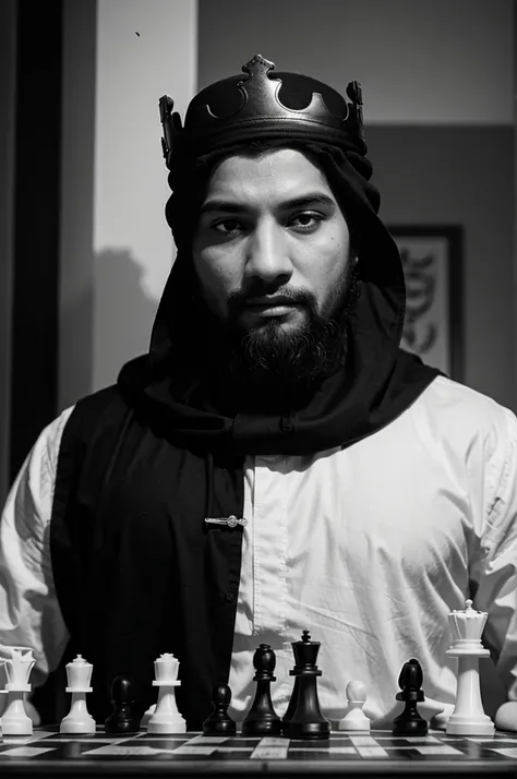 King of chess black and white Islamic
