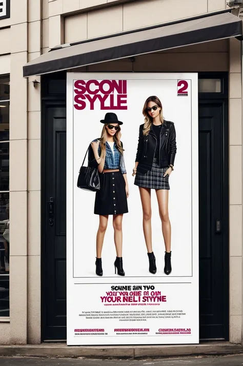 Create an advertising poster for a clothing store called second style 