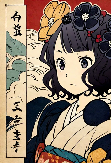 Exciting, bouncy feeling, Ukiyo-e, Katsushika Hokusai, Japan Ghibli anime illustration