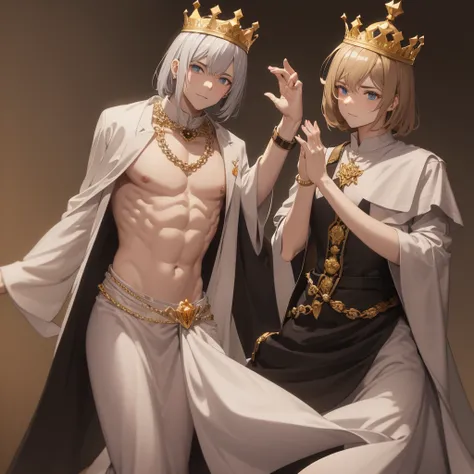 Male hand holding a crown 