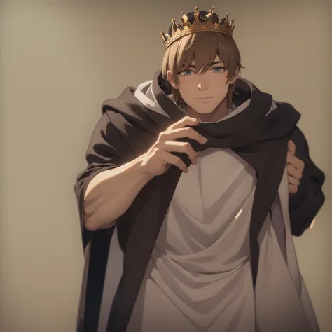 Male hand holding a crown 