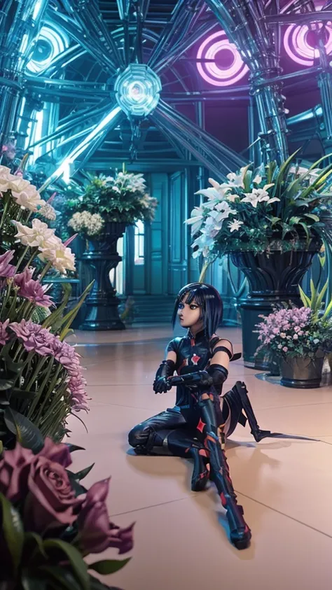 a young boy sitting in front of a giant alien plant, cgsociety 9, cgsociety ), nekro xiii, nekro iii, cgsociety, love death and robots, dreampunk romanticism artwork, kind cyborg girl with flowers, 2. 5 d cgi anime fantasy artwork, still from alita, realis...