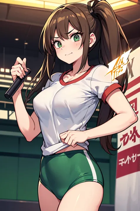 A girl with long pigtails of brown hair and pretty green eyes, framed by pale skin, stood smirking at Bakugo, her opponent in the U.A. Sports Festival. Her hands glowed a vibrant green, a testament to her quirk, Vital Surge, which allowed her to heal peopl...