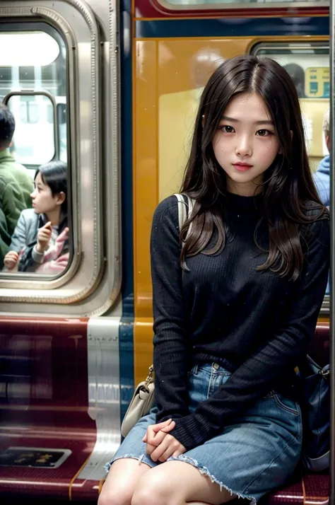 girl in a train