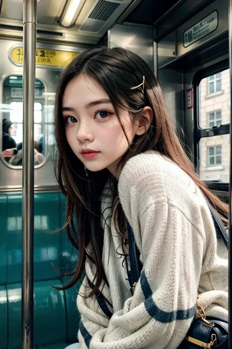 girl in a train