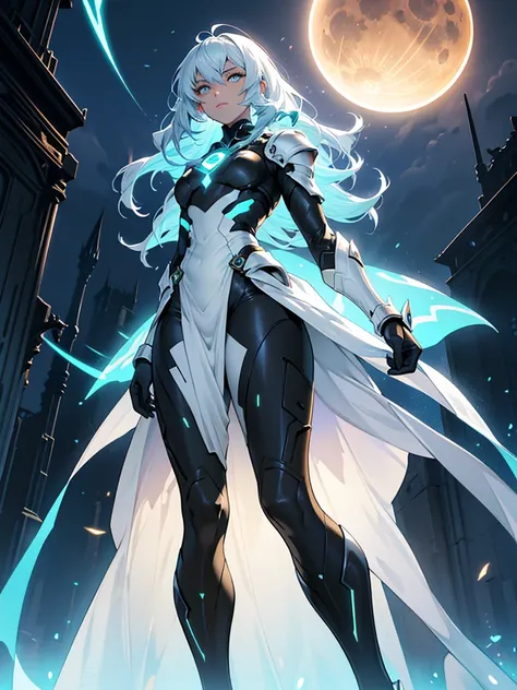 Luminous Eclipse

	•	Forma: The figure is tall and slender, with an elegant and imposing posture. Its proportions are human, but slightly elongated, giving a feeling of grace and power.
	• Body: His body is covered in shiny metallic armor., that reflects l...