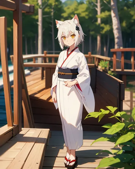 (4k),(Masterpiece),Extremely Detailed,Refined,Super Detailed,Professional Photography,Bokeh,High Definition,Sharp Detail,Best Quality,RTX,
day,forest,
ToujoKoneko,1 girl,white hair,small breasts,short hair,white cat ears,yellow eyes,cat ears,slit_pupils,
k...