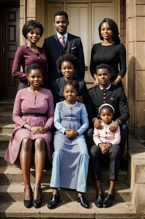 Beautiful black Woman with her family same photos at Gorgie town