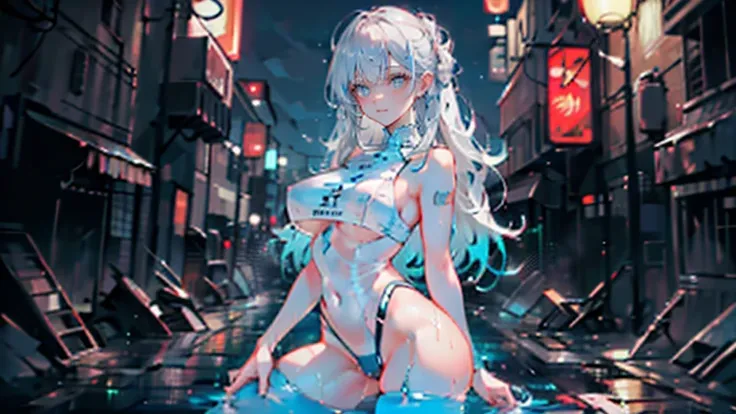 hacker girl,(((1 girl))),((girl with extremely cute and beautiful silver hair)),

(breasts big:1.4),saggy breasts,(((silver hair:1.35,slickedback hair,long hair:1.4,colored inner hair,ear breathing))),(((blue colored eyes))),intricate eyes,beautiful detail...