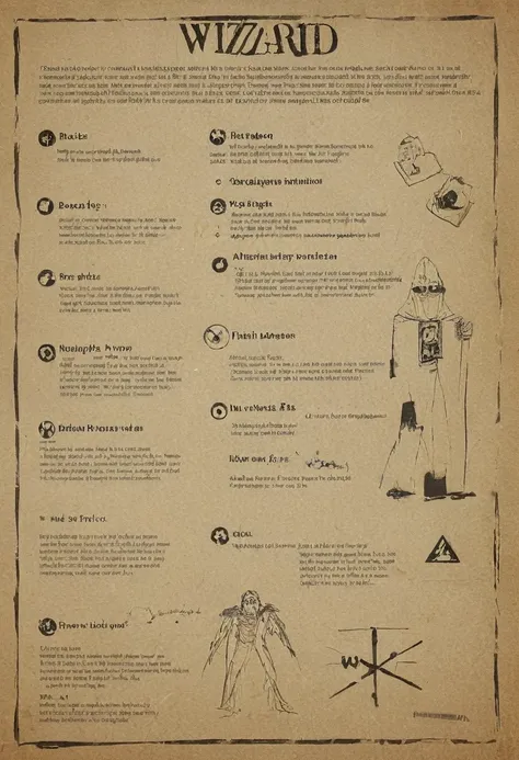 Wizards, Poster with instructions for survival with pictures after an apocalypse with radiation contamination 