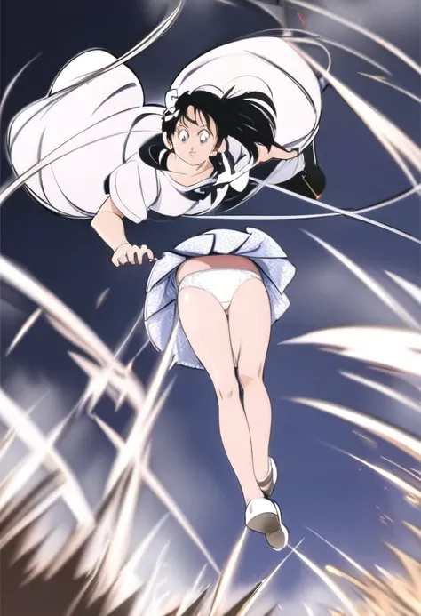 音無響子
Low - Angle、
Low - Angle、Long skirt、Hold down your skirt that is being blown up by the strong wind、Anime white panties in a strong wind、Crotch is visible
ローレグのパンツ、Color: White、
Crotch is visible、
、Lined、White lace lining、
