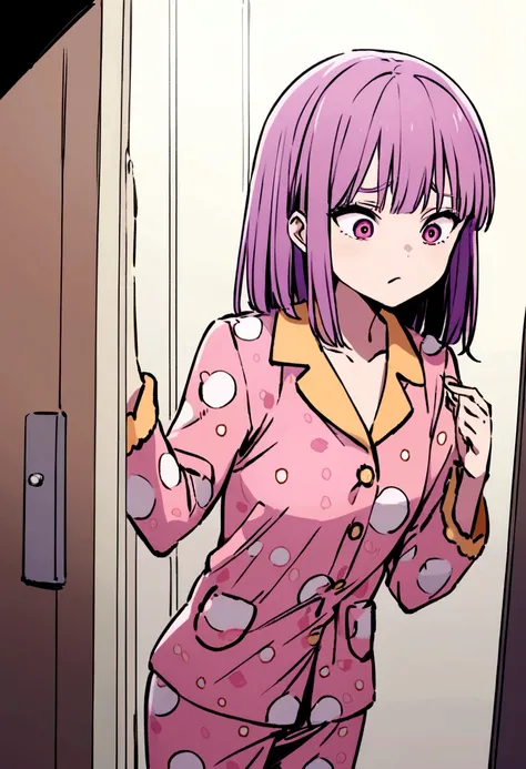 dressed in pajamas, Asks to go to the bathroom immediately after eating, suspecting possible purges