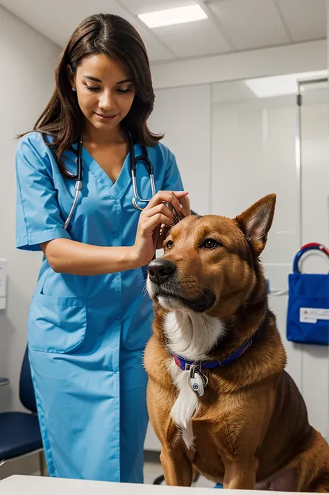 dogs in the consultation room,perto dele stethoscope