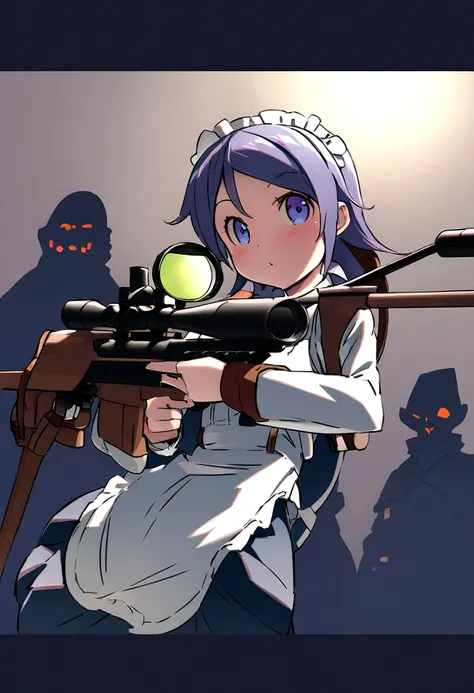 fille, sniper, toit, tenue légère, meilleure qualité, chef-d&#39