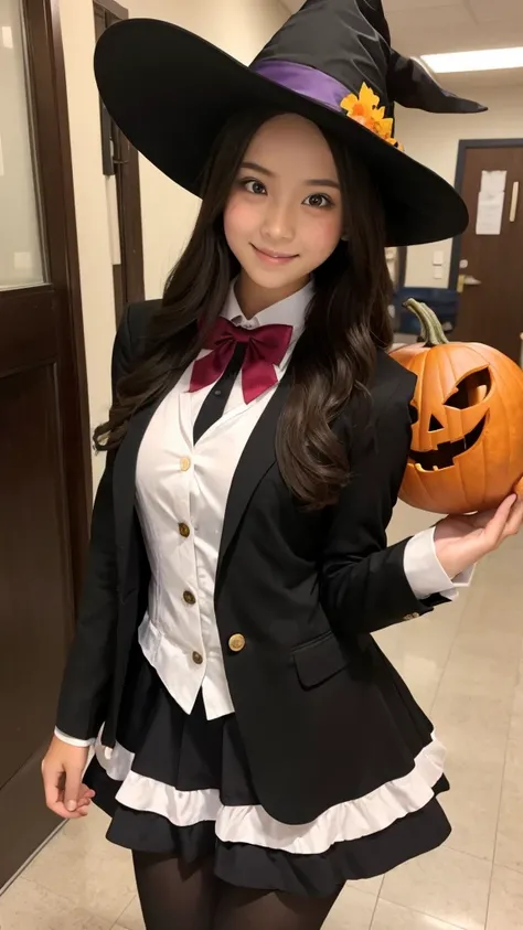 High school girl dressed up for Halloween