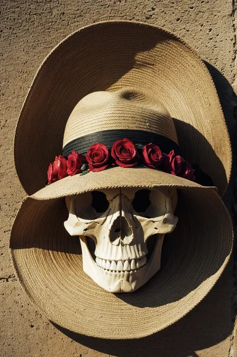 Skull with Mexican hat