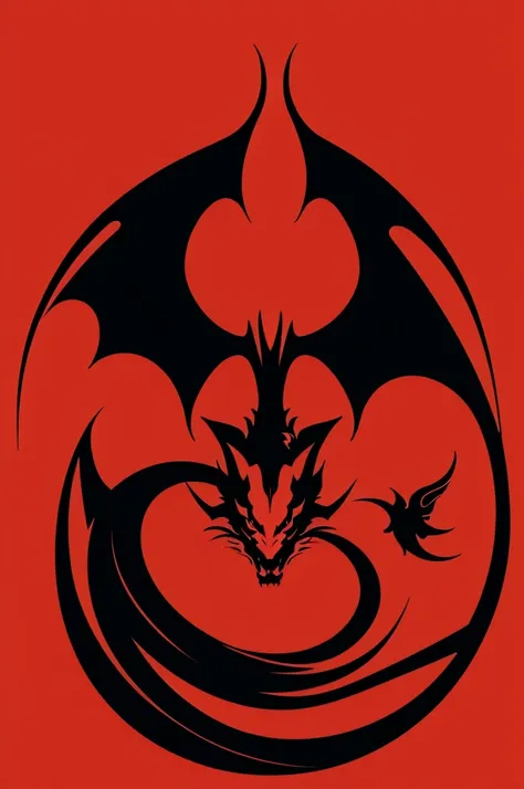 Minimalist logo, Red dragon, expressionism style