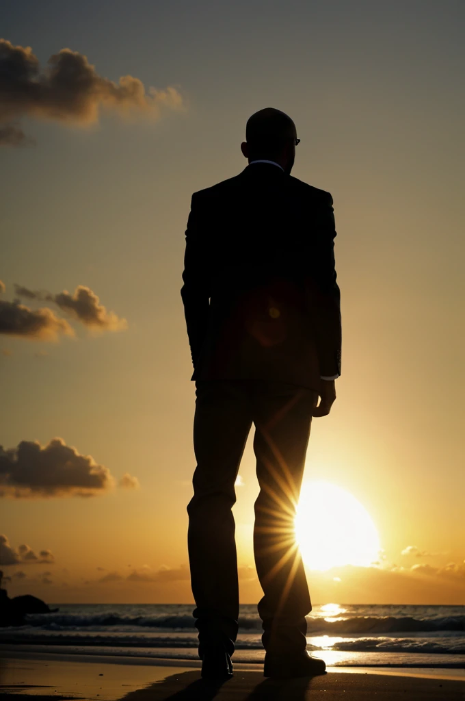 Pitbull silhouette from behind 