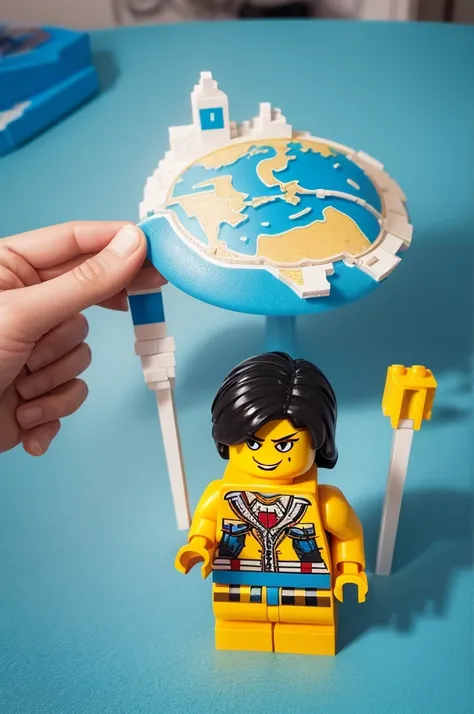 Create a profile photo that has a lego and geography theme 