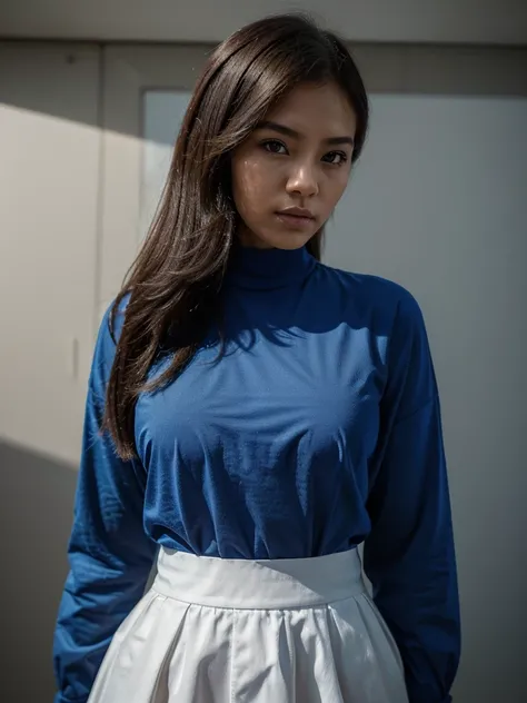 In the time between comfort with charm Thai girl blue long sleeve shirt Keep your posture nice and neat. By conveying the beauty of influencers in the digital age through photography. A nod to the evocative style of Felicia Simion, the photographs, rendere...