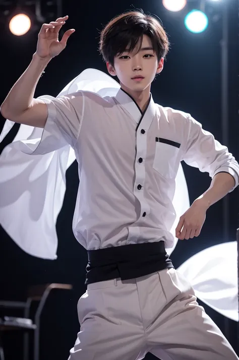 A Korean boy danced 