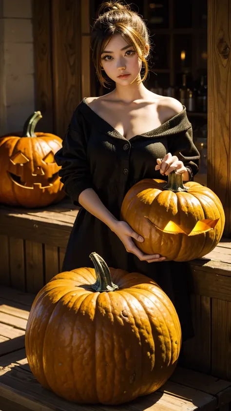 Girl with pumpkin-like hairstyle