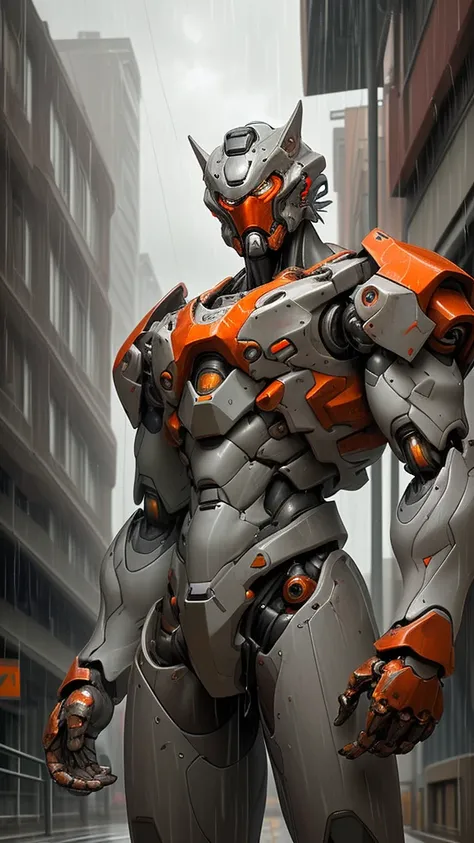 alpha male portrait photo, perfect eyes, wearing gray mecha suit,, (steel metal [rust]), elegant, sharp focus, photography：greg ...