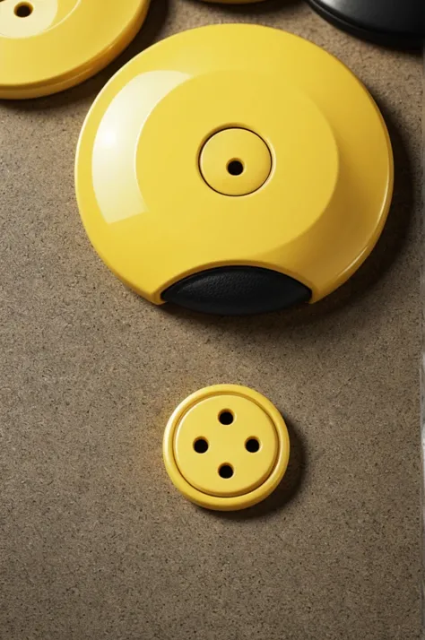 One push button, let it be just one, that button that is on a yellow base, the button is small 