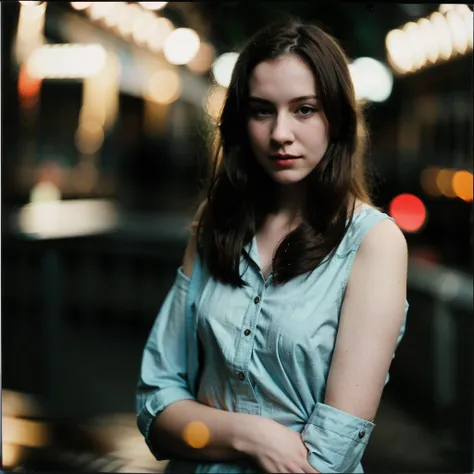 polaroid photo, night photo, photo of 24 y.o beautiful woman, pale skin, bokeh, motion blur