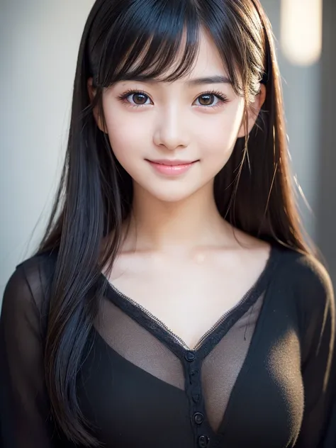 (Best-quality, Masterpiece, Ultra-High-Resolution, (Photorealistic:1.4), Raw Photo, depth of field, professional lighting, perfect anatomy, extremely details), 1girl, 13-years-old, the most famous Japanese idol, portrait, (extremely cute and extremely real...