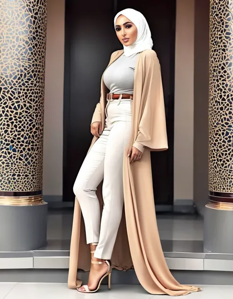 Tall,sexy leg, Stylish big breast women in sexy hijab style