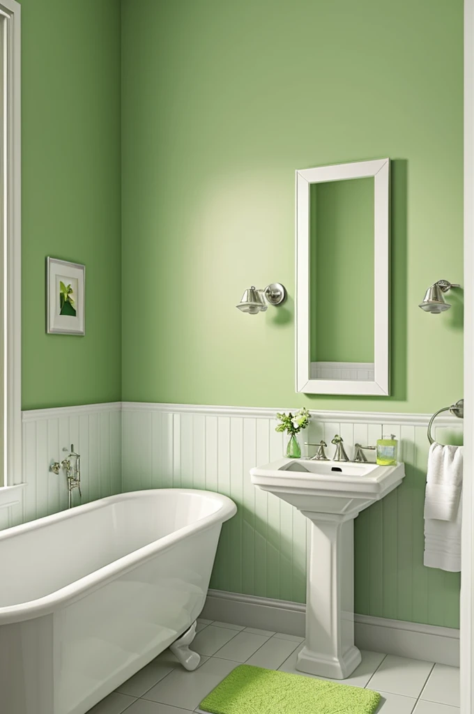 Create a bathroom with the lemon green cup color