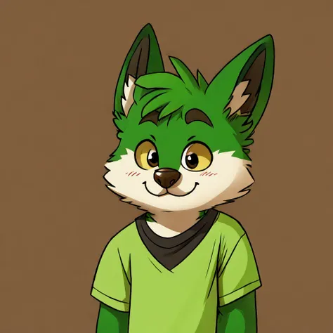 Cute green furry in shirt