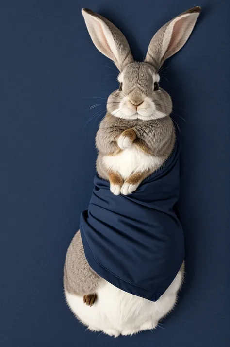 Animated image of a cute rabbit that is sleeping with a navy blue background