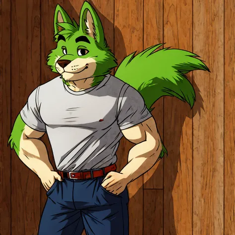 green furry in shirt