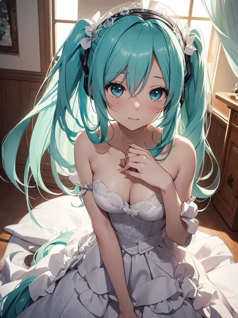 hatsune miku, wake up, wedding dress